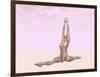 Female Musculature Performing Monkey Yoga Pose-null-Framed Art Print