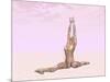 Female Musculature Performing Monkey Yoga Pose-null-Mounted Art Print