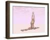 Female Musculature Performing Monkey Yoga Pose-null-Framed Art Print