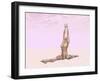 Female Musculature Performing Monkey Yoga Pose-null-Framed Art Print