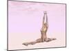 Female Musculature Performing Monkey Yoga Pose-null-Mounted Art Print