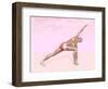 Female Musculature Performing Revolved Side Angle Yoga Pose-null-Framed Art Print