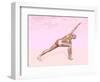 Female Musculature Performing Revolved Side Angle Yoga Pose-null-Framed Art Print