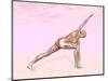 Female Musculature Performing Revolved Side Angle Yoga Pose-null-Mounted Art Print