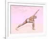 Female Musculature Performing Revolved Side Angle Yoga Pose-null-Framed Art Print