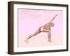 Female Musculature Performing Revolved Side Angle Yoga Pose-null-Framed Art Print