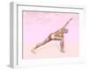 Female Musculature Performing Revolved Side Angle Yoga Pose-null-Framed Art Print