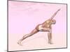 Female Musculature Performing Revolved Side Angle Yoga Pose-null-Mounted Art Print