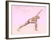 Female Musculature Performing Revolved Side Angle Yoga Pose-null-Framed Art Print