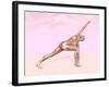 Female Musculature Performing Revolved Side Angle Yoga Pose-null-Framed Art Print