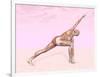 Female Musculature Performing Revolved Side Angle Yoga Pose-null-Framed Art Print