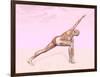 Female Musculature Performing Revolved Side Angle Yoga Pose-null-Framed Art Print