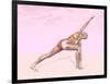 Female Musculature Performing Revolved Side Angle Yoga Pose-null-Framed Art Print