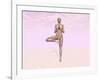 Female Musculature Performing Tree Yoga Pose-null-Framed Art Print