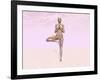 Female Musculature Performing Tree Yoga Pose-null-Framed Art Print