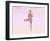 Female Musculature Performing Tree Yoga Pose-null-Framed Art Print