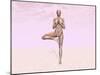 Female Musculature Performing Tree Yoga Pose-null-Mounted Art Print