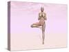 Female Musculature Performing Tree Yoga Pose-null-Stretched Canvas