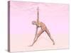 Female Musculature Performing Triangle Yoga Pose-null-Stretched Canvas