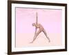 Female Musculature Performing Triangle Yoga Pose-null-Framed Art Print