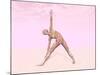 Female Musculature Performing Triangle Yoga Pose-null-Mounted Art Print