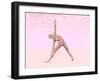 Female Musculature Performing Triangle Yoga Pose-null-Framed Art Print