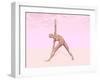 Female Musculature Performing Triangle Yoga Pose-null-Framed Art Print