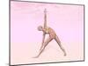 Female Musculature Performing Triangle Yoga Pose-null-Mounted Art Print