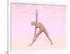 Female Musculature Performing Triangle Yoga Pose-null-Framed Art Print