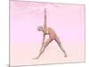 Female Musculature Performing Triangle Yoga Pose-null-Mounted Art Print