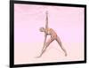 Female Musculature Performing Triangle Yoga Pose-null-Framed Art Print