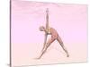 Female Musculature Performing Triangle Yoga Pose-null-Stretched Canvas