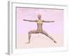 Female Musculature Performing Warrior Yoga Pose-null-Framed Art Print