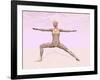 Female Musculature Performing Warrior Yoga Pose-null-Framed Art Print