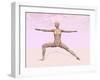 Female Musculature Performing Warrior Yoga Pose-null-Framed Art Print