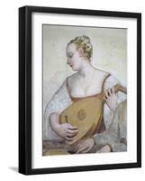 Female Musician, Detail from Concert-Giovanni Antonio Fasolo-Framed Giclee Print