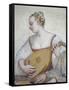 Female Musician, Detail from Concert-Giovanni Antonio Fasolo-Framed Stretched Canvas