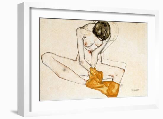 Female Nude, 1901-1918-Egon Schiele-Framed Premium Giclee Print