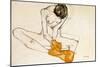 Female Nude, 1901-1918-Egon Schiele-Mounted Premium Giclee Print