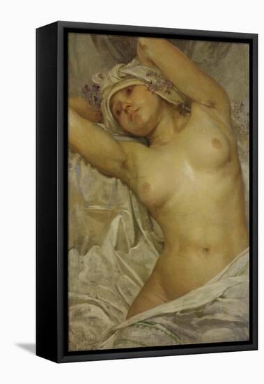 Female Nude, 1922-Alphonse Mucha-Framed Stretched Canvas