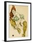 Female Nude Clasping Right Leg, 1917-Egon Schiele-Framed Giclee Print
