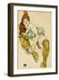 Female Nude Clasping Right Leg, 1917-Egon Schiele-Framed Giclee Print