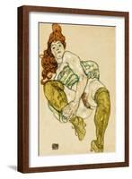 Female Nude Clasping Right Leg, 1917-Egon Schiele-Framed Giclee Print