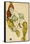 Female Nude Clasping Right Leg, 1917-Egon Schiele-Framed Stretched Canvas