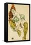 Female Nude Clasping Right Leg, 1917-Egon Schiele-Framed Stretched Canvas