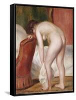 Female Nude Drying Herself, C.1909-Pierre-Auguste Renoir-Framed Stretched Canvas