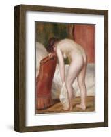 Female Nude Drying Herself, C.1909-Pierre-Auguste Renoir-Framed Giclee Print