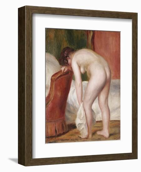 Female Nude Drying Herself, C.1909-Pierre-Auguste Renoir-Framed Giclee Print