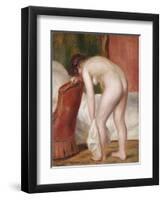 Female Nude Drying Herself, C.1909-Pierre-Auguste Renoir-Framed Giclee Print