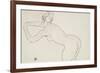 Female Nude Kneeling and Bending Forward to the Left, 1918-Egon Schiele-Framed Giclee Print